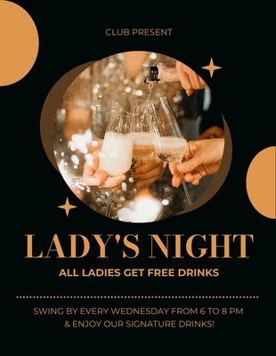 Free  Template: Black Lady's Night Party Flyer