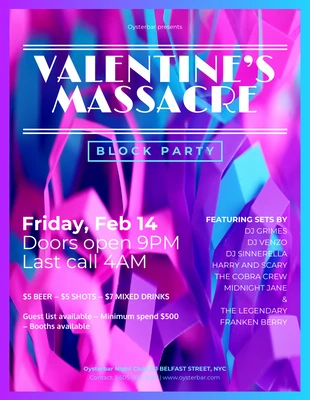 Free  Template: Block Party Valentine's Day Party Flyer