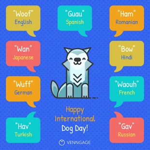 Free  Template: Un post Instagram vibrante per la Giornata del cane