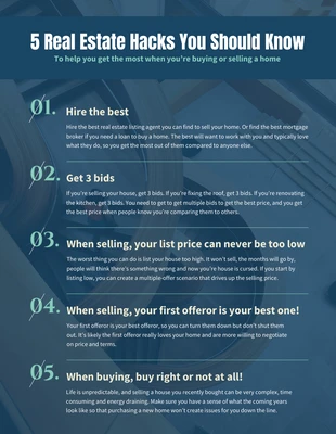 Free  Template: Realtor Infographic List