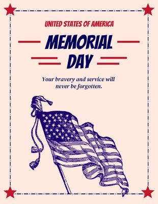 Free  Template: Cream Modern Memorial Day Flyer