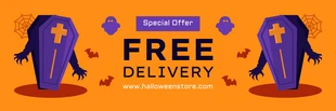 Free  Template: Orange And Purple Modern Illustration Halloween Banner