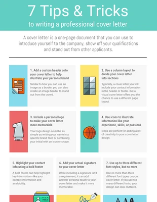 Free  Template: Simple Cover Letter Tips infographic