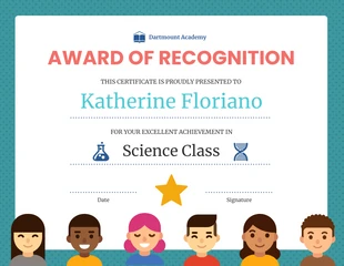 Free  Template: School Certificate of Recognition