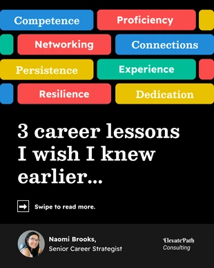 Free  Template: Career Lessons LinkedIn Carousel Social Media Template