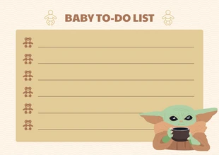 Free  Template: Beige Illustration moderne Modèle de liste de tâches pour bébé