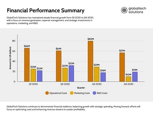 business accessible Template: Säulendiagramm „Zusammenfassung der finanziellen Leistung“