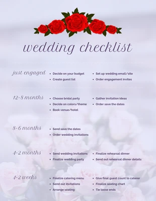 Free  Template: Lavender Wedding Checklist