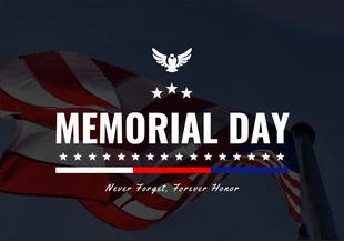 Free  Template: Dark Simple Photo Memorial Veterans Day Card