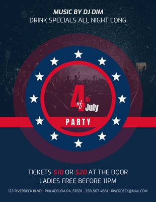 Free  Template: 4th of July Night Party Event Flyer