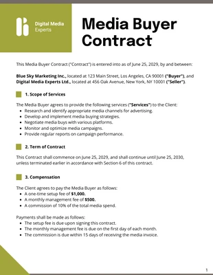 business  Template: Media Buyer Contract Template