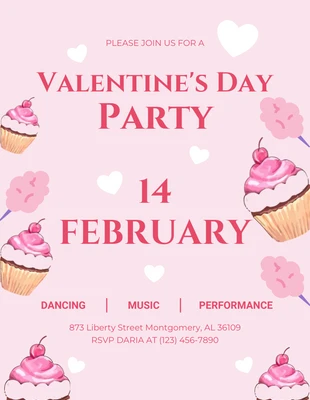 Free  Template: Hellrosa Valentinsparty Flyer