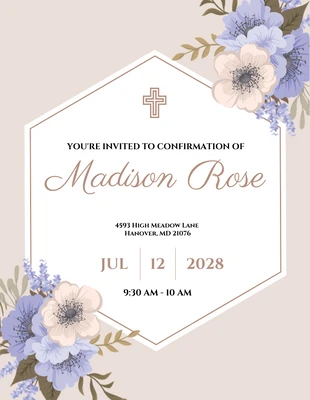 Free  Template: Simple Beige Confirmation Invitation