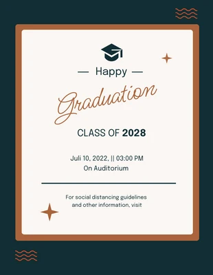 Free  Template: Modern Brown and Green Graduation Invitation