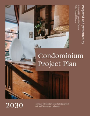Free  Template: Piani di progetto per un condominio minimalista moderno e audace di colore marrone
