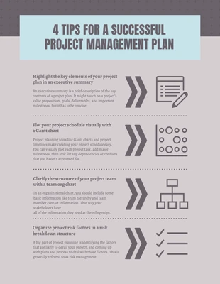 business  Template: Alte Infografik zum Projektmanagementplan