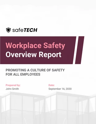 Free  Template: Modello di rapporto sulla panoramica della sicurezza sul posto di lavoro