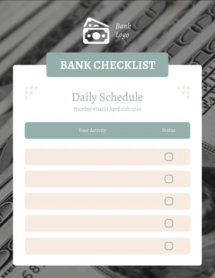 Free  Template: Grey Modern Bank Checklist