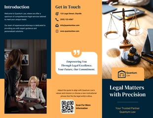 business  Template: Professional Navy Legal Service Tri-fold Brochure