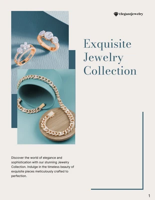 premium  Template: Catalogue de bijoux crème et bleu marine