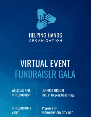 business  Template: Programa de eventos virtuales para recaudar fondos