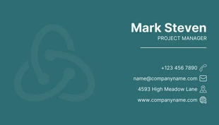 Teal Simple Corporate Business Card - Pagina 2