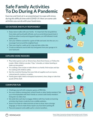 Free  Template: Safe Family Activities During A Pandemic Infographic