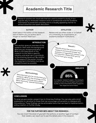 Black and White Academic Research Poster