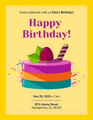 Free  Template: Affiche d'anniversaire jaune