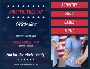 Free  Template: Independence Day Celebration Family Event Flyer