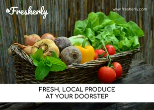 premium  Template: Carte postale d'entreprise pour la livraison de légumes