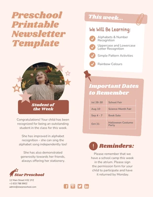 Free  Template: Printable Newsletter Template