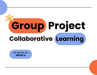 Free  Template: Apresentação de Educação de Projeto de Grupo Simples Branco Laranja e Azul
