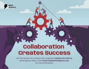 Free Template: ملصق تحفيزي: التعاون يصنع النجاح