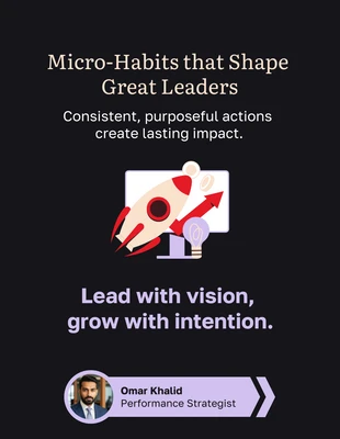 premium  Template: Modello di poster motivazionale per micro-abitudini che migliorano la carriera