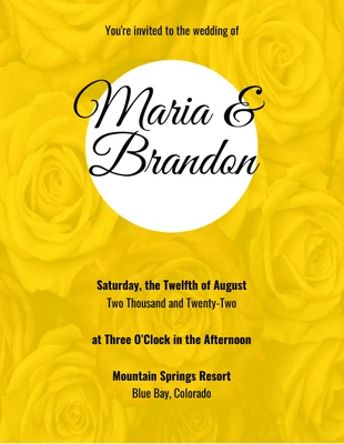 business  Template: Yellow Wedding Invitation
