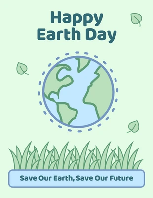 Free  Template: ملصق يوم الأرض باللون الأخضر الفاتح