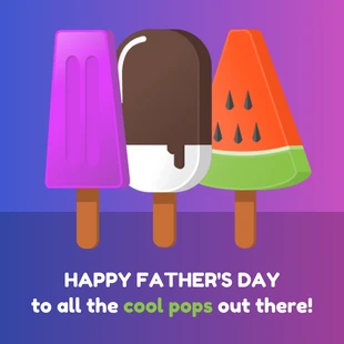 premium  Template: Postagem no Instagram sobre o Dia dos Pais da Cool Pops