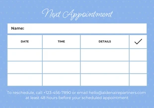 White Modern Aesthetic Appointment Card - Page 2