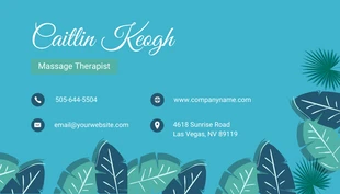 Soft Blue Leaf Business Card - page 2