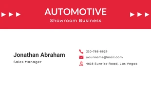 Red White Minimalist Automotive Showroom Business Card - Pagina 2