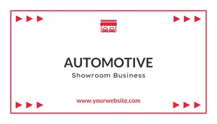 Free  Template: Cartão de visita vermelho e branco minimalista para showroom automotivo