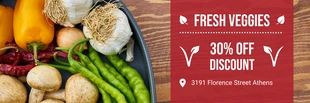 Free  Template: Braunes und rotes einfaches Banner für frische Lebensmittel