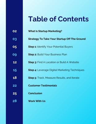 business  Template: Gradient Marketing White Paper Table of Contents