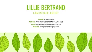 Free  Template: Green Landscaping Business Card