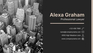 Black Modern Professional Lawyer Business Card - Seite 2
