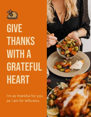 Free  Template: Affiche de Thanksgiving photo simple orange
