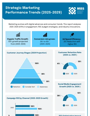 premium  Template: Modelo de Relatório de Tendências de Desempenho de Marketing