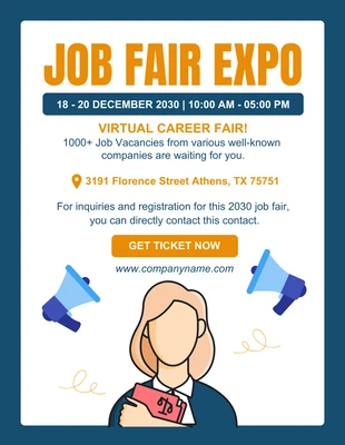 Free  Template: Job Fair Expo Flyer Template