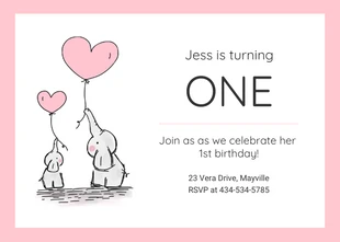 Free  Template: Einladung zum 1. Geburtstag